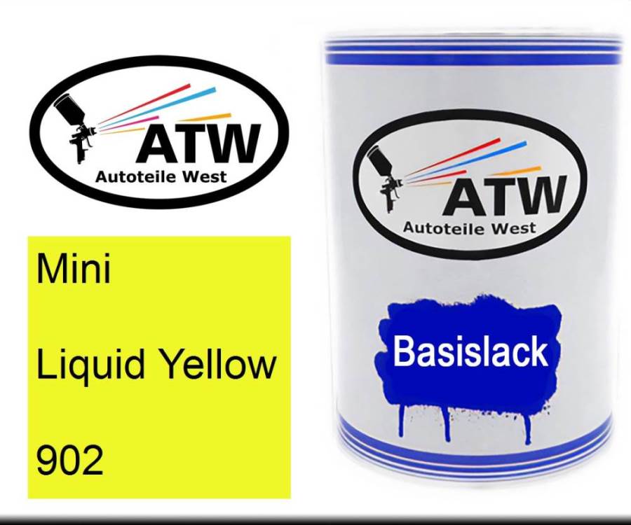 Mini, Liquid Yellow, 902: 500ml Lackdose, von ATW Autoteile West.